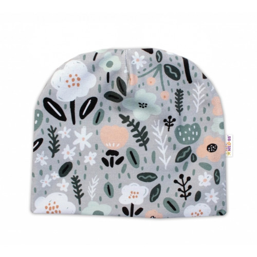 Baby Nellys Dvojvrstvová čiapka + šatka Palouček, mätová, 92/98