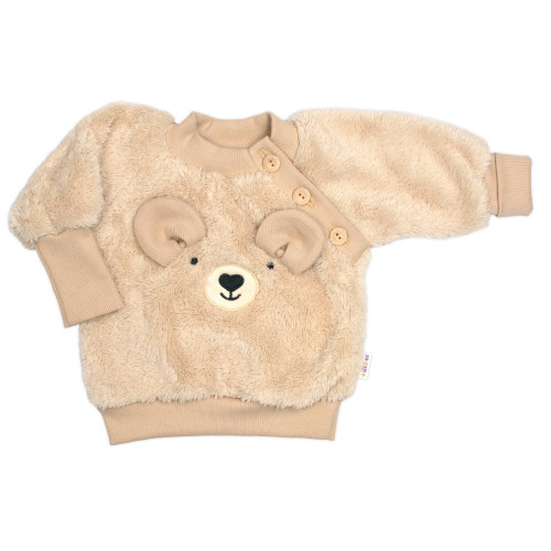 Rastúci chlupáčková mikina a nohavice Macko, 2D béžová, 68/74