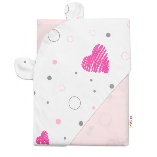 Zavinovacia deka s kapucňou, bavlna + jersey, I love Girl Baby Nellys, ružová
