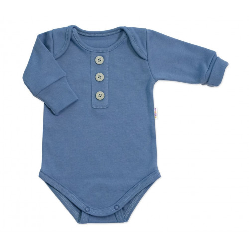 Rastúce body NATURE, dlhý rukáv s gombíkmi, bavlna, jeans, 62/68