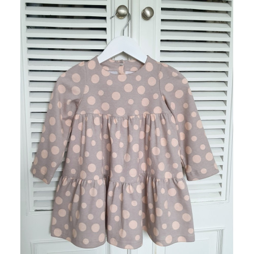 Baby Nellys 2-dielna sada dievčenské bavlnené šaty s čelenkou - Puntík