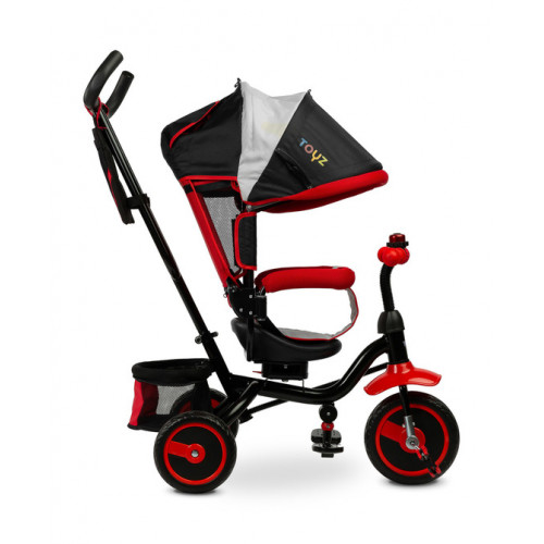 Detská trojkolka Timmy 3v1 s vodiacou tyčou, rastúca - červená
