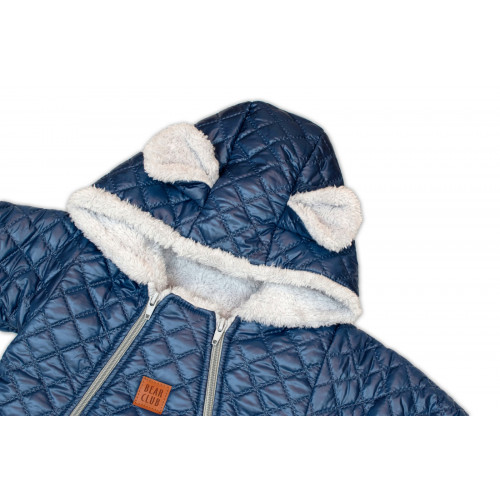 Zimná dojčenská kombinéza s kapucňou Bear Club, granát