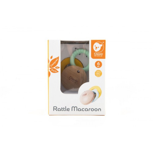 Hrkálka makrónky drevo / plast v krabičke 12x16x8cm 6m +