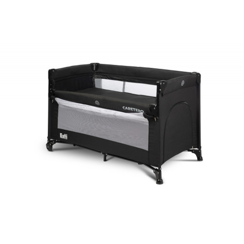 Cestovná postieľka so sťahovacou bočnícou, ESTI - čierna