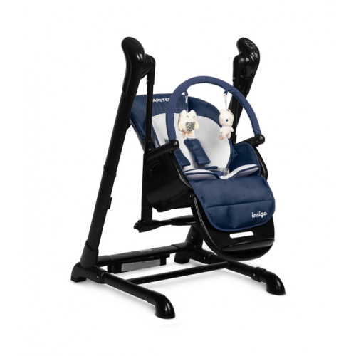 Jedálenská stolička, hojdačka 2 v 1, Indigo - černá, modrá