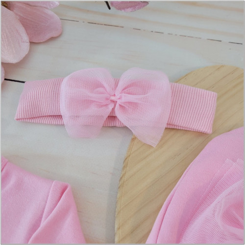 5-dielna súpravička sukničkobody, panč., čiapka, čelenka, topánky - růžová, Veľ. 74