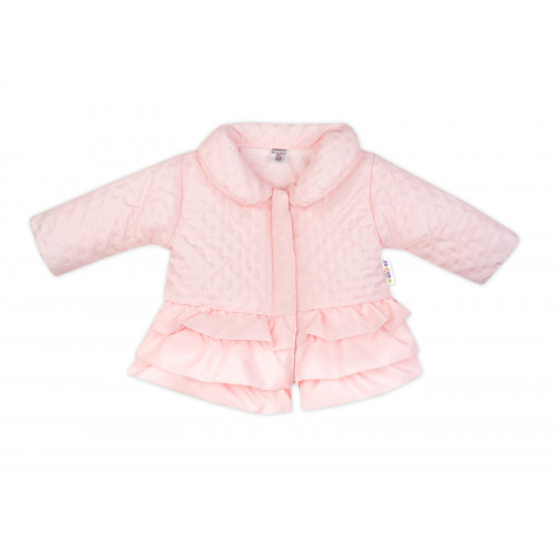 Baby Nellys Detská prechodová bundička s volánikmi, svetlo ružová, veľ. 92