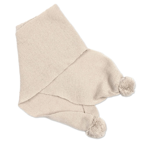 Zimná čiapka s šálom - NATURE, 0-6m - béžová