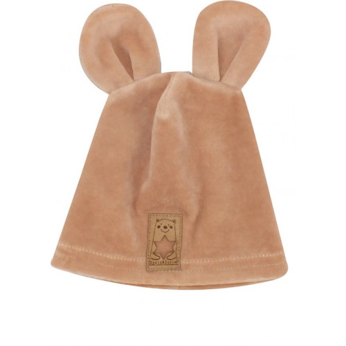 Z&Z Velúrová, semišková čiapočka s uškami, béžová, 80/86