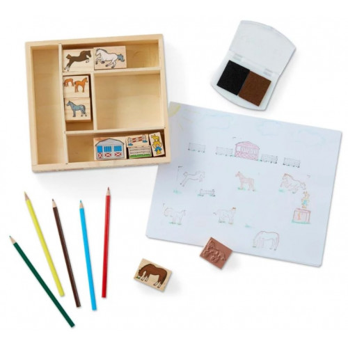 Drevené pečiatky v krabici Melissa&Doug - Horses