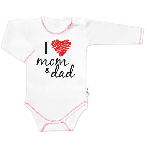 Body dlhý rukáv Baby Nellys, I love mom & dad, veľ. 62