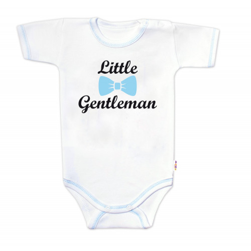 Body krátky rukáv s vtipným textom Baby Nellys, Little Gentleman, chalan, veľ. 86