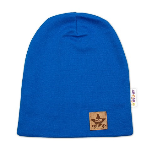 Detská funkčná čiapka s dvojitým lemom - tm. modrá