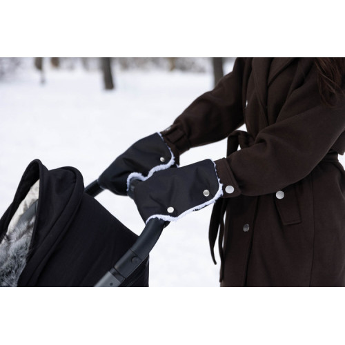 Rukávniky ku kočíku, vlna - šedé