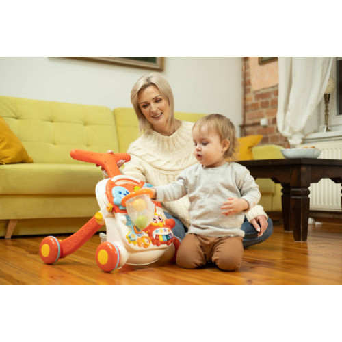 Detské interaktívne chodítko, stolček s príslušenstvom 2v1, TOYZ, ružové