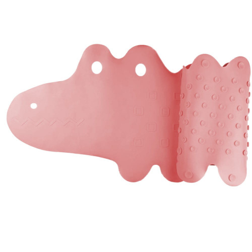 Protišmyková podložka do vane Krokodíl 33x90 cm, ružová