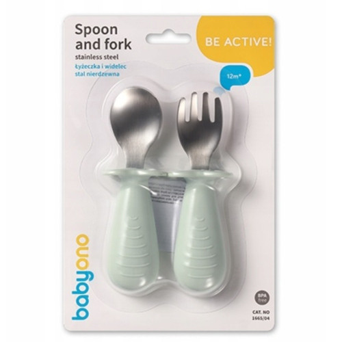 Detské príbory z nerezovej ocele - mätové