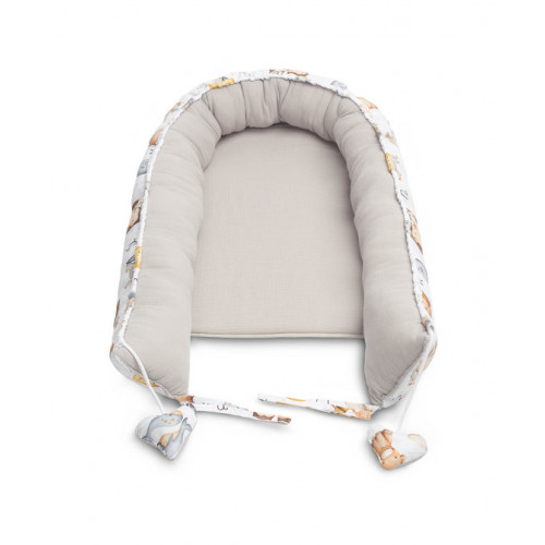 Hniezdočko, kokon pre bábätko mušelín, Zvieratká, šedá