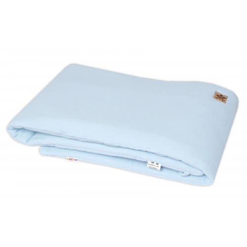 Mušelínový mantinel 160x33 cm, Baby Nellys, svetlo modrý