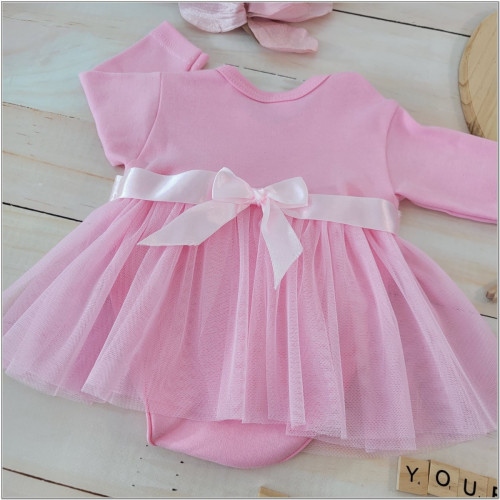 5-dielna súpravička sukničkobody, panč., čiapka, čelenka, topánky - růžová, Veľ. 74