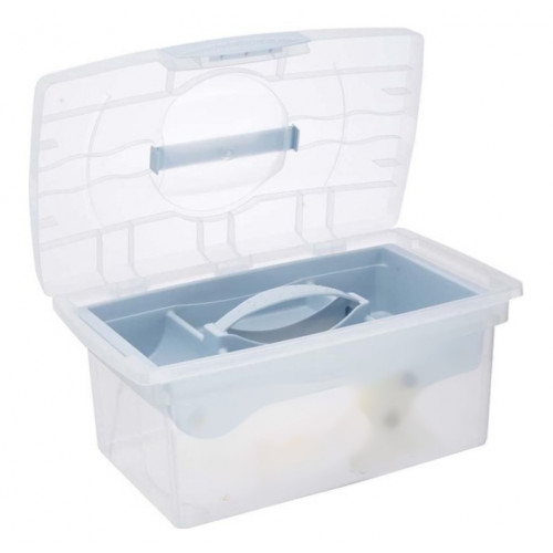 Prenosný box s organizérom Baby Star, transparentná/biela