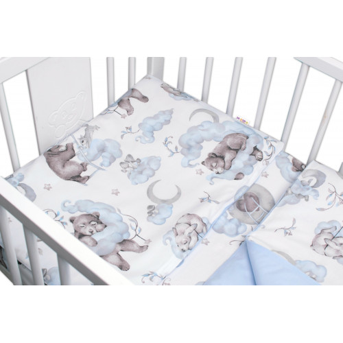 6-dielna výhod. sada s darčekom pre bábätko Baby Nellys, 135x100 Zvířátka na mráčku, modrá