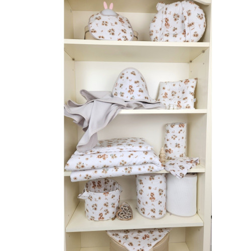 Detská osuška 100x100cm, froté bavlna, Kačičky - biela, púdrovo ružová