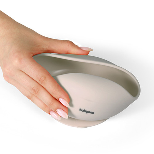 Silikónová miska s prísavkou - béžová