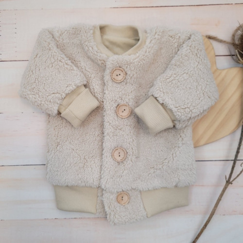 Detská hrejivá bundička/mikina medvedík, béžová, 56/62