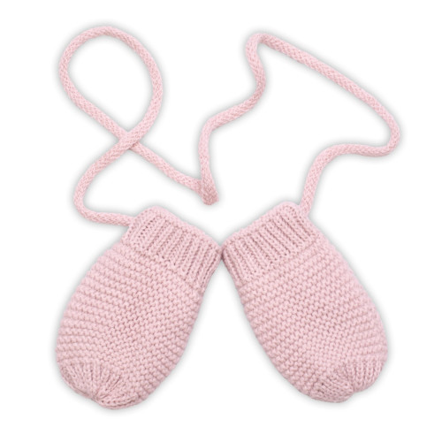 Detská sada, zimná čiapka so šálom + rukavičky 3D, Teddy Bear - pudrovo ružová
