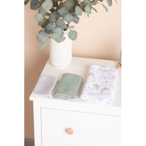 Mušelínové plienky 3 ks - sada rôznych veľkostí - Husičky