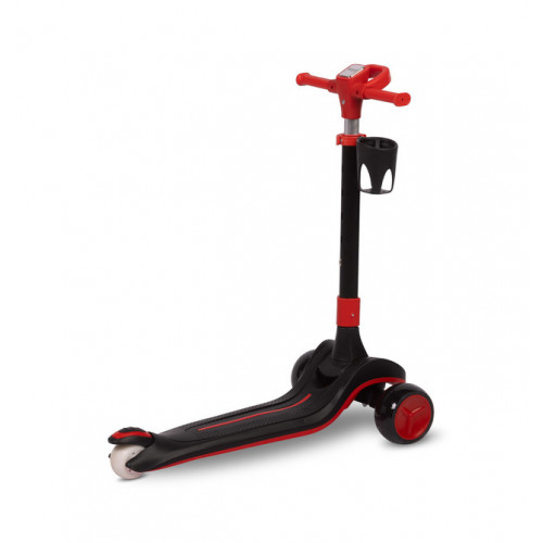 Detská trojkolesová kolobežka s LED kolieskami Satura, čierná