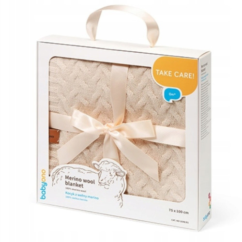 Detská deka z merino vlny 75 x 100 cm, sv. béžová