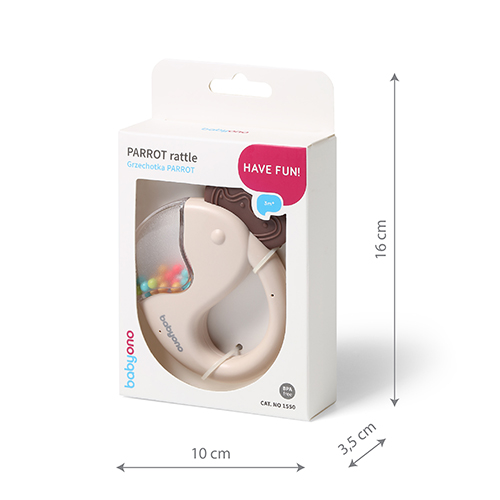 Hrkálka pre bábätko Slimák, hnedý, béžový, BabyOno