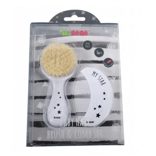 Minene Hrebienok s kefou na vlasy - biely