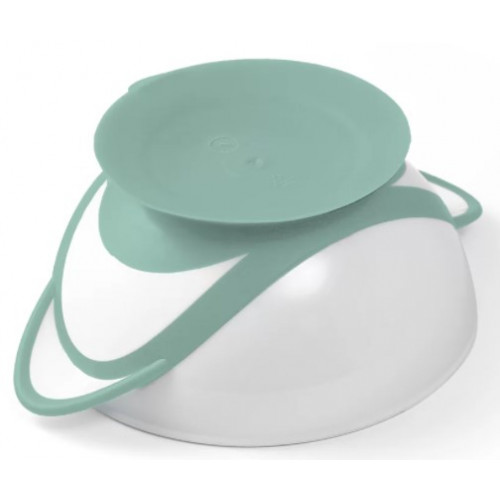 Uzatvárateľná miska s prísavkou a lyžičkou - žltá, mätová