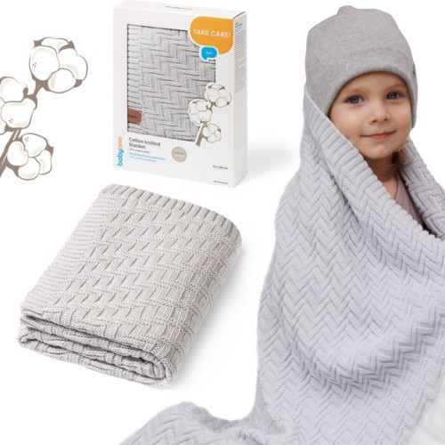 Detská bavlnená deka, 75x100cm - šedá