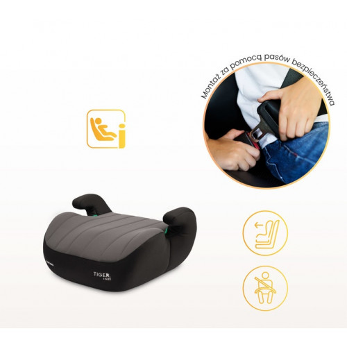 Detská autosedačka/podsedák, Tiger I-size (125-150) - čierna