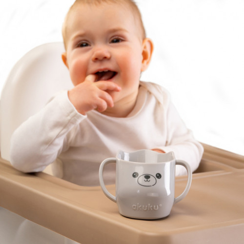 Detský Hrnček s uškami, naklonený - šedý