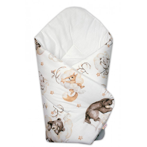 6-dielna výhod. sada s darčekom pre bábätko Baby Nellys, 120x90 Zvířátka na mráčku, bežová