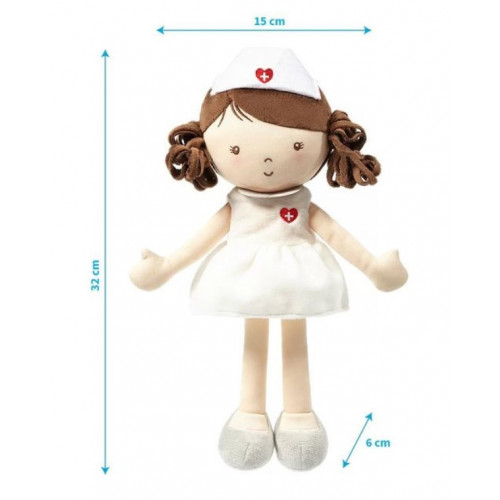 BabyOno Látková bábika zdravotná sestra GRACE, biela