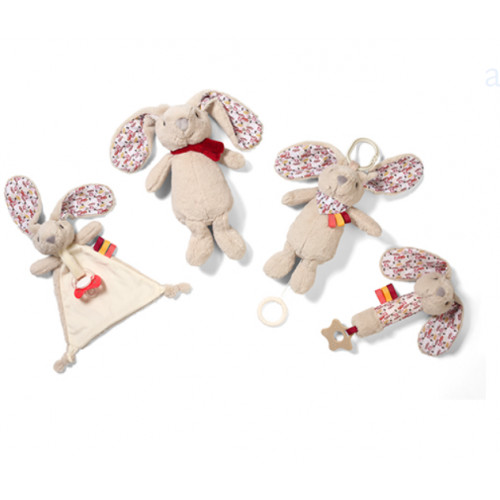 Plyšová hračka/prítulníček RABBIT MILLY s držiakom na cumlík BabyOno, krémová