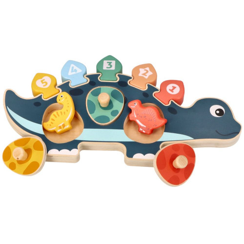 Edukačná hračka puzzle s číslami, Adam Toys , Dinosaurus mamička - modrý