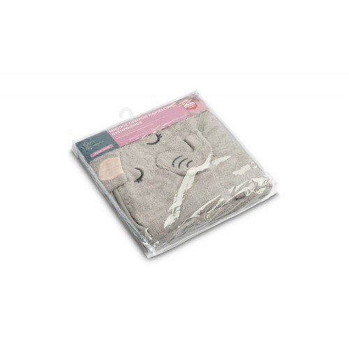 Detská osuška 100x100cm, froté bavlna, Sloník - šedá