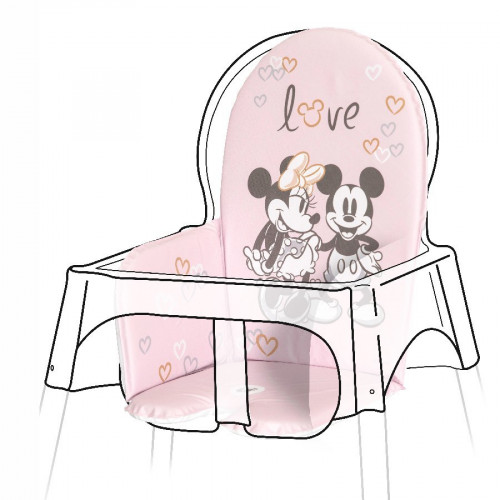 Vložka do jedálenskej stoličky Minnie Mouse, púdrovo ružová