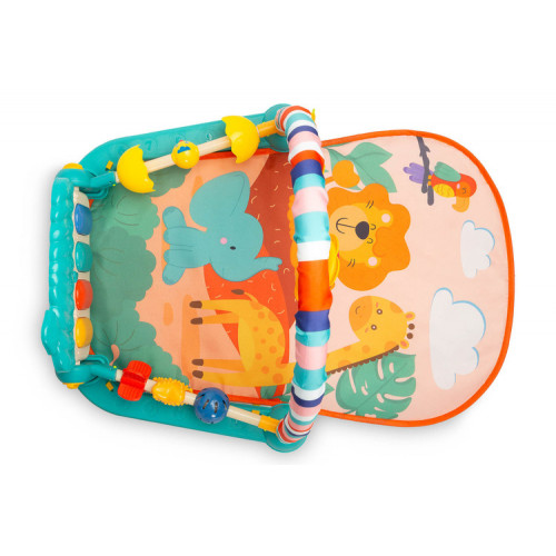 Vzdelávacia edukačná hracia podložka so zvukmi ZOO - tyrkysová