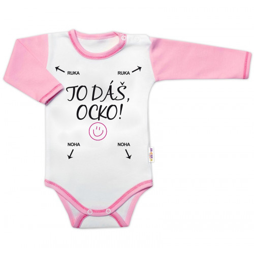 Body dlhý rukáv s vtipným textom Baby Nellys, TO DÁŠ OCKO, VEĽ. 62, holka