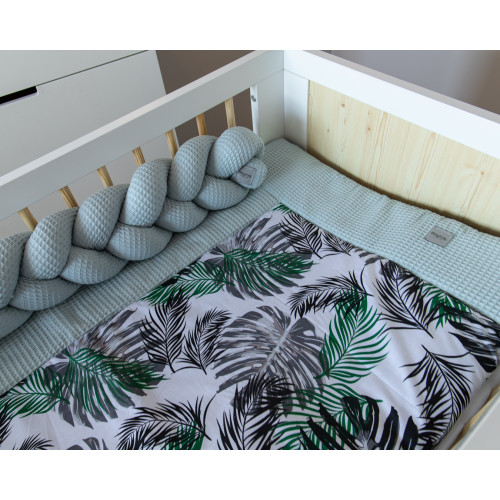 Baby Nellys 2-dielna súprava do postielky -Vafel, bavlna LUX, Listy, 135 x 100 cm