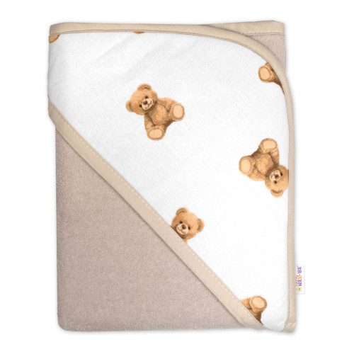 Detská osuška 100x100cm, froté bavlna, Míša - biela s potlačou